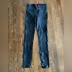 Spanx faux leather leggings size small black